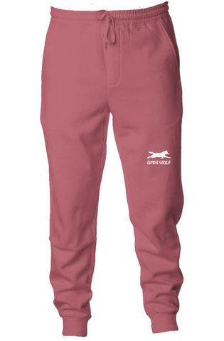 Pigment Dyed Fleece Joggers - Pastel Maroon