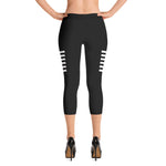 Chevron Capri Leggings - Black