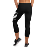 Chevron Capri Leggings - Black