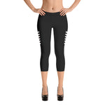 Chevron Capri Leggings - Black