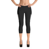 Chevron Capri Leggings - Black