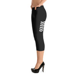 Chevron Capri Leggings - Black