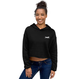 Women Embroidered Cropped Hoodie