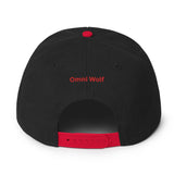 Omni Wolf Logo Snapback Hat - Black & Red